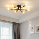Plafonnier design LED avec 6 lampes entrecroisées en métal Eugie