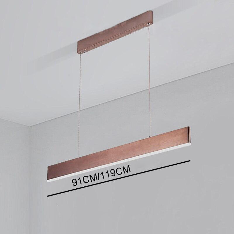 Lustre design LED barre très fine rectangulaire suspendue - vue 4 sur 4