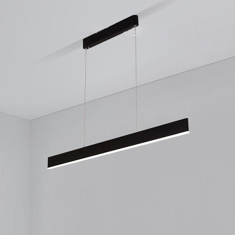 Lustre design LED barre très fine rectangulaire suspendue - vue 3 sur 4
