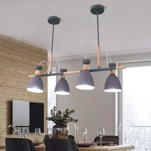 Suspension à spots métal et bois Wooden (plusieurs couleurs) - vue 3 sur 8