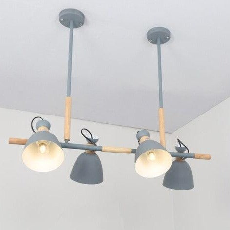 Suspension à spots métal et bois Wooden (plusieurs couleurs) - vue 7 sur 8