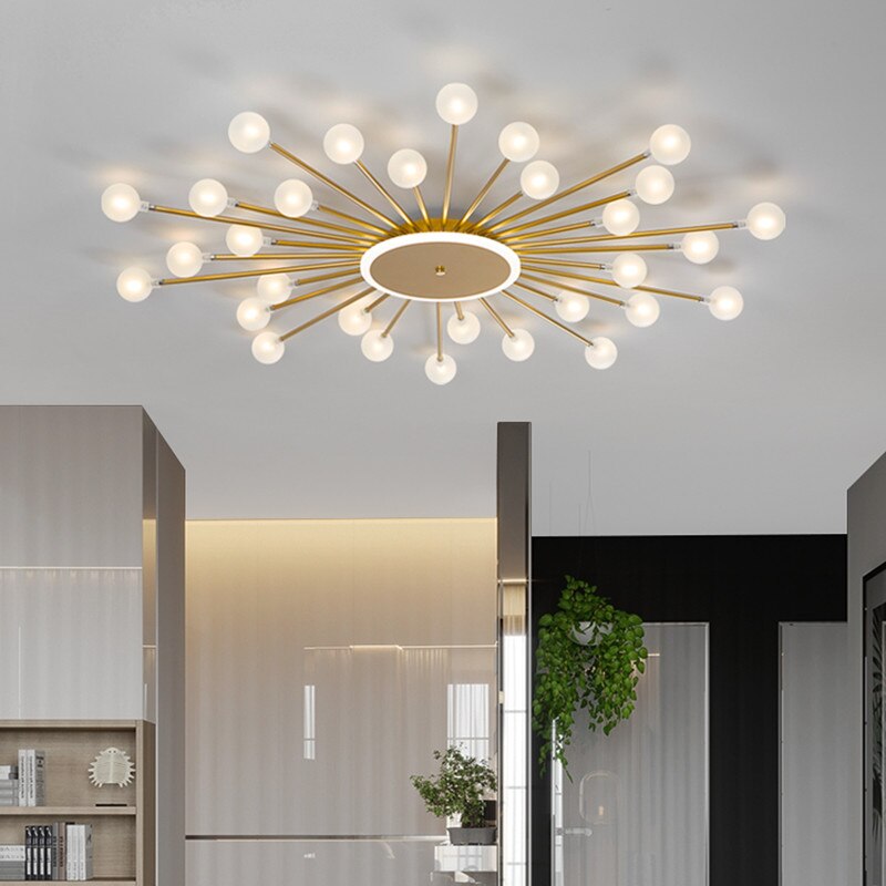 Plafonnier moderne LED en forme de soleil avec perles Janira - vue 3 sur 16
