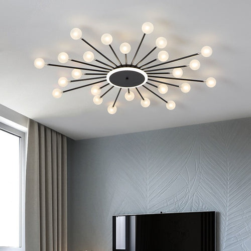 Plafonnier moderne LED en forme de soleil avec perles Janira - vue 5 sur 16