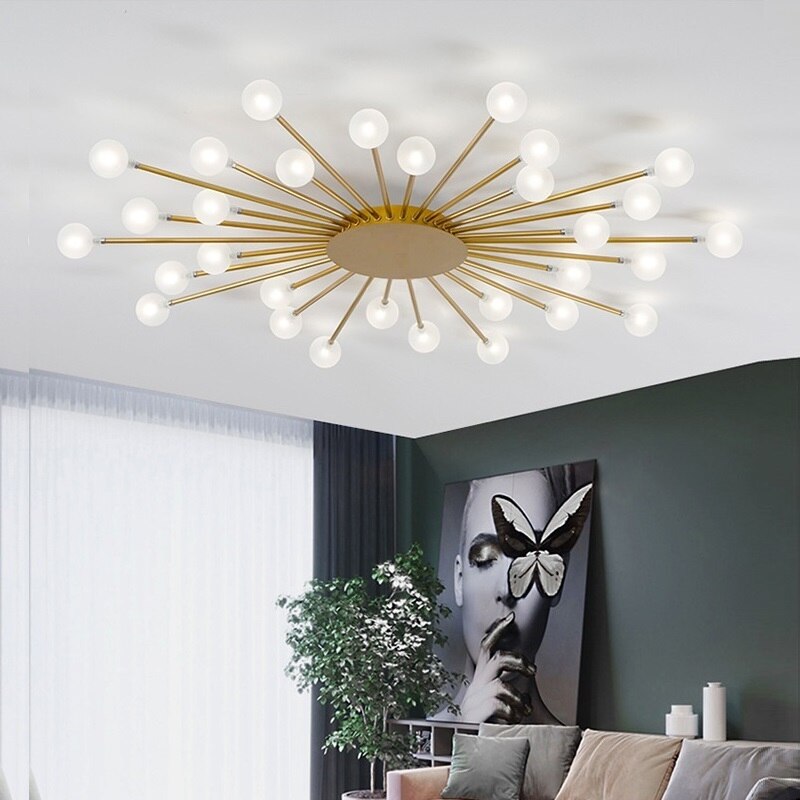 Plafonnier moderne LED en forme de soleil avec perles Janira - vue 2 sur 16