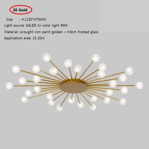 Plafonnier moderne LED en forme de soleil avec perles Janira - vue 15 sur 16