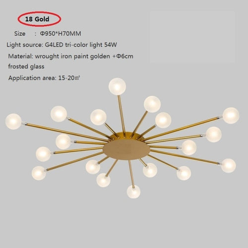 Plafonnier moderne LED en forme de soleil avec perles Janira - vue 7 sur 16