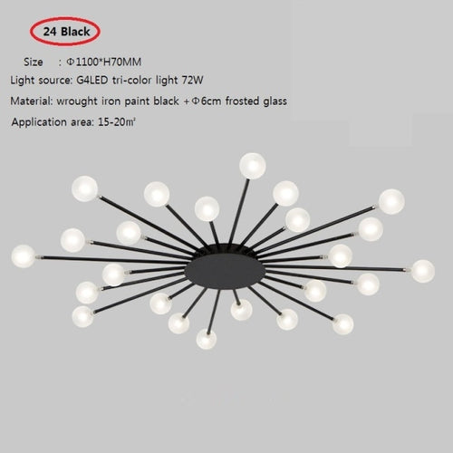 Plafonnier moderne LED en forme de soleil avec perles Janira - vue 10 sur 16