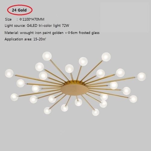 Plafonnier moderne LED en forme de soleil avec perles Janira - vue 11 sur 16