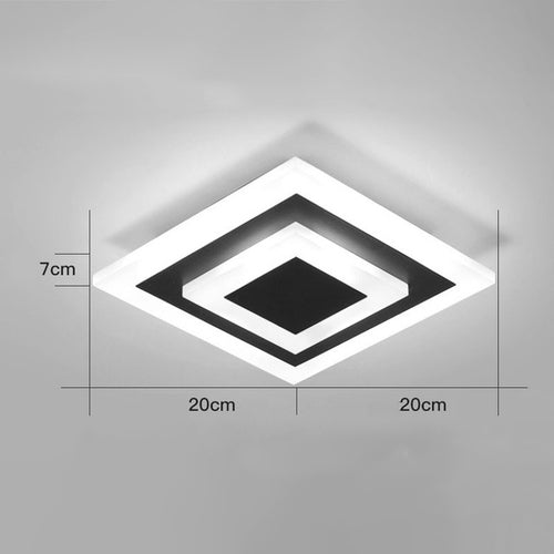 Plafonnier design LED en forme circulaire ou carré en métal Davis - vue 6 sur 8
