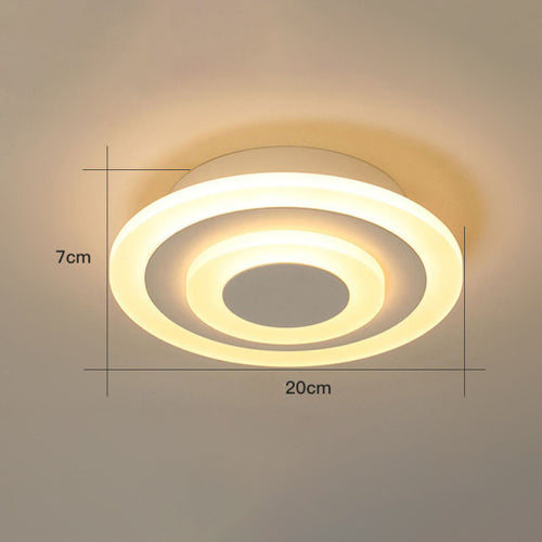 Plafonnier design LED en forme circulaire ou carré en métal Davis - vue 9 sur 8