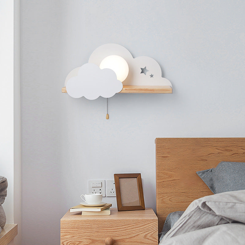 Applique murale moderne LED avec support en bois Lyzia - vue 3 sur 9