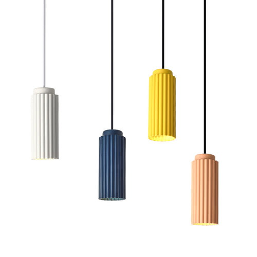 Suspension moderne LED avec abat-jour en tube coloré Kinna - vue 7 sur 12