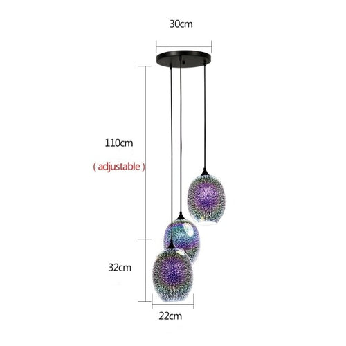 Suspension moderne en verre multicolore 3D Kaili - vue 16 sur 17