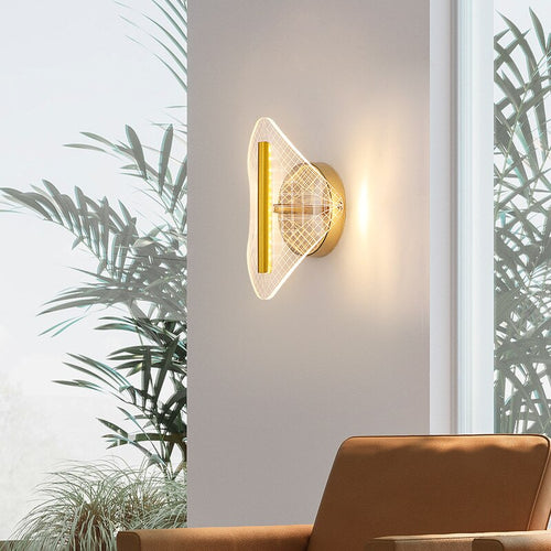 Applique murale LED moderne transparent et doré Jilor - vue 3 sur 10
