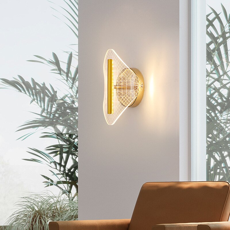 Applique murale LED moderne transparent et doré Jilor - vue 2 sur 10