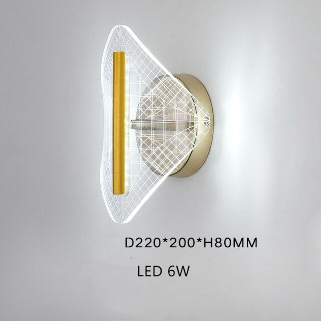 Applique murale LED moderne transparent et doré Jilor - vue 6 sur 10