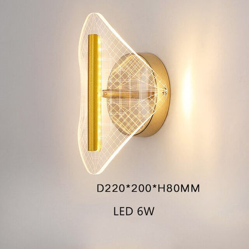 Applique murale LED moderne transparent et doré Jilor