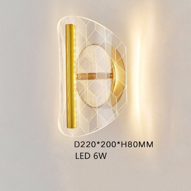 Applique murale LED moderne transparent et doré Jilor - vue 9 sur 10