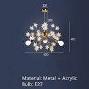 Lustre moderne métallique avec des étoiles étincelantes Tanit