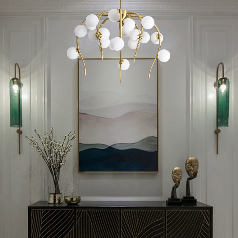 Lustre moderne en forme d'octopus avec globes Nayla - vue 4 sur 15
