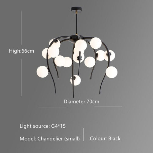Lustre moderne en forme d'octopus avec globes Nayla - vue 9 sur 15