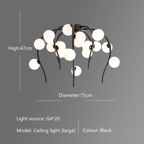 Lustre moderne en forme d'octopus avec globes Nayla - vue 12 sur 15