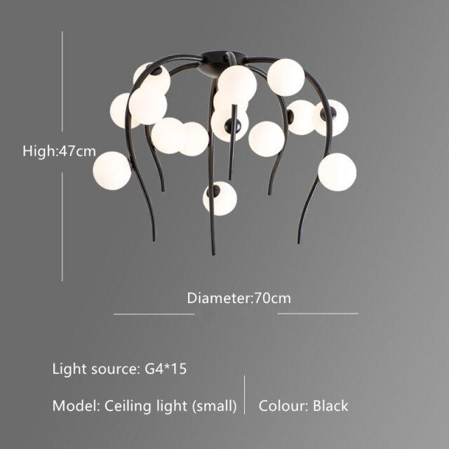 Lustre moderne en forme d'octopus avec globes Nayla - vue 9 sur 15