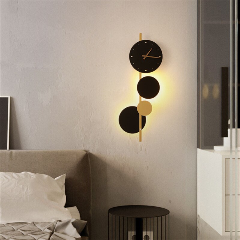 Applique murale LED moderne avec horloge Scony - vue 3 sur 7