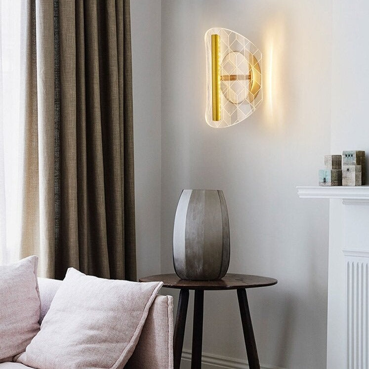 Applique murale LED moderne transparent et doré Jilor - vue 4 sur 10