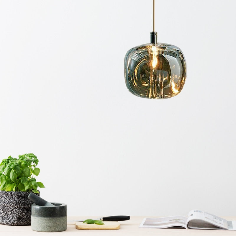 Suspension moderne en forme de pomme en verre Julye - vue 4 sur 8