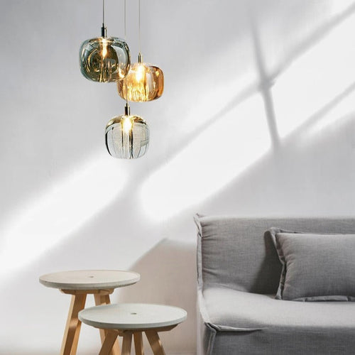 Suspension moderne en forme de pomme en verre Julye - vue 7 sur 8