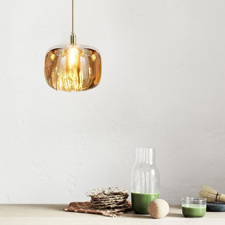 Suspension moderne en forme de pomme en verre Julye - vue 3 sur 8