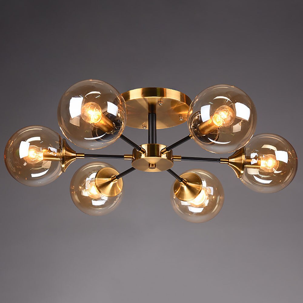 Plafonnier moderne LED en étoile et globes en verre Iraide - vue 7 sur 19