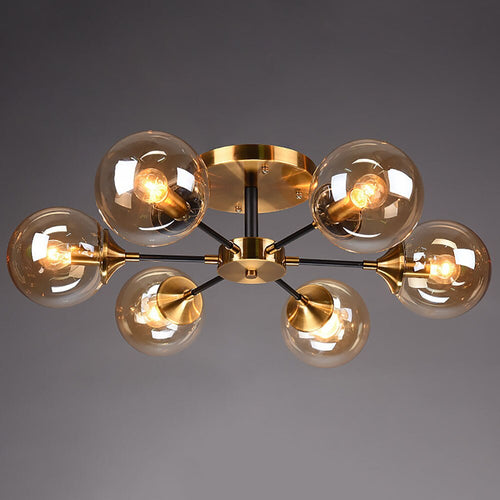 Plafonnier moderne LED en étoile et globes en verre Iraide - vue 8 sur 19