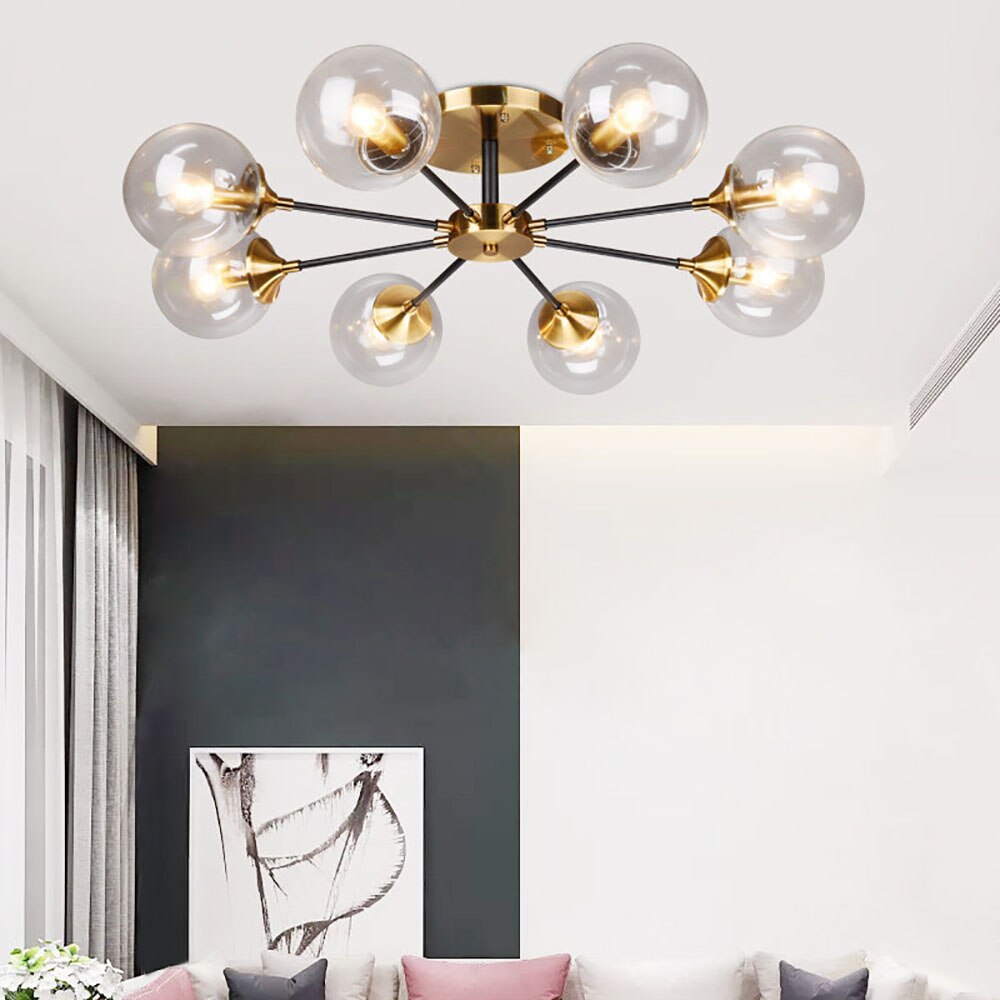 Plafonnier moderne LED en étoile et globes en verre Iraide - vue 3 sur 19