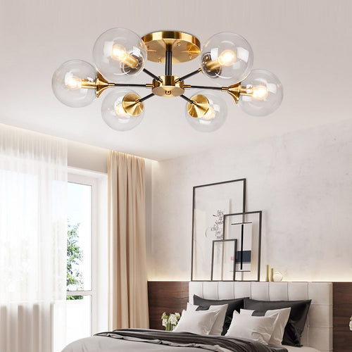 Plafonnier moderne LED en étoile et globes en verre Iraide - vue 7 sur 19