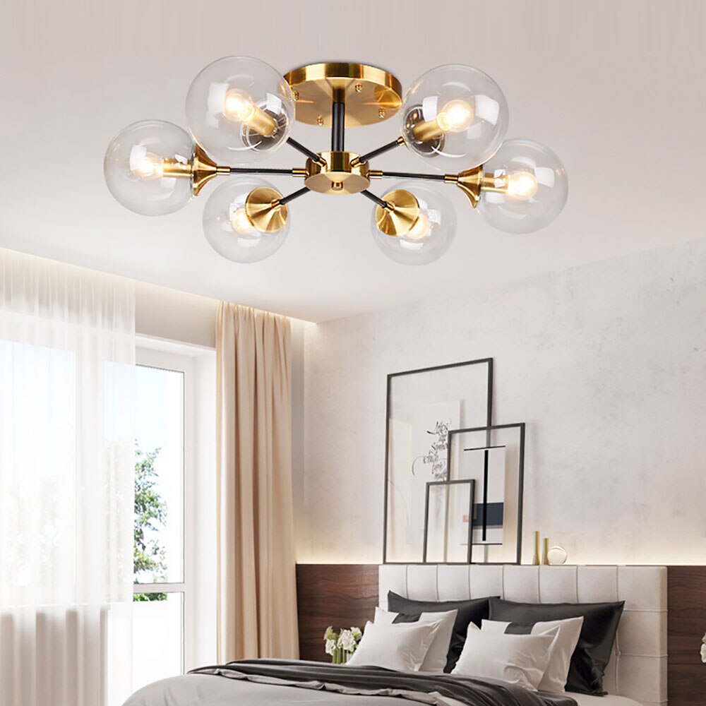 Plafonnier moderne LED en étoile et globes en verre Iraide - vue 5 sur 19