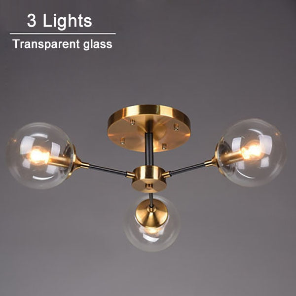 Plafonnier moderne LED en étoile et globes en verre Iraide - vue 13 sur 19