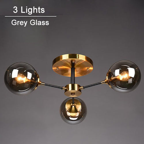 Plafonnier moderne LED en étoile et globes en verre Iraide - vue 15 sur 19