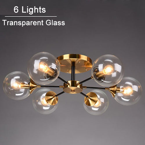 Plafonnier moderne LED en étoile et globes en verre Iraide - vue 17 sur 19
