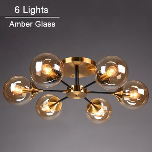 Plafonnier moderne LED en étoile et globes en verre Iraide - vue 13 sur 19