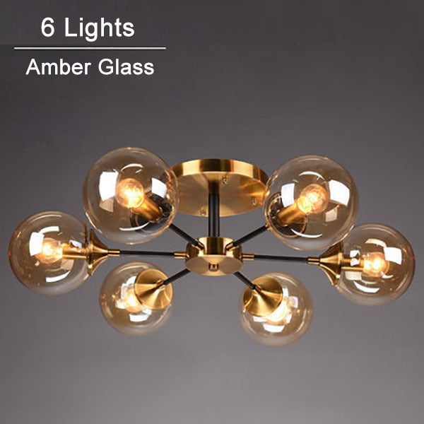 Plafonnier moderne LED en étoile et globes en verre Iraide - vue 12 sur 19