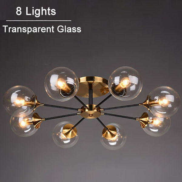 Plafonnier moderne LED en étoile et globes en verre Iraide - vue 18 sur 19