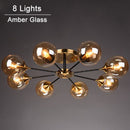 Plafonnier moderne LED en étoile et globes en verre Iraide
