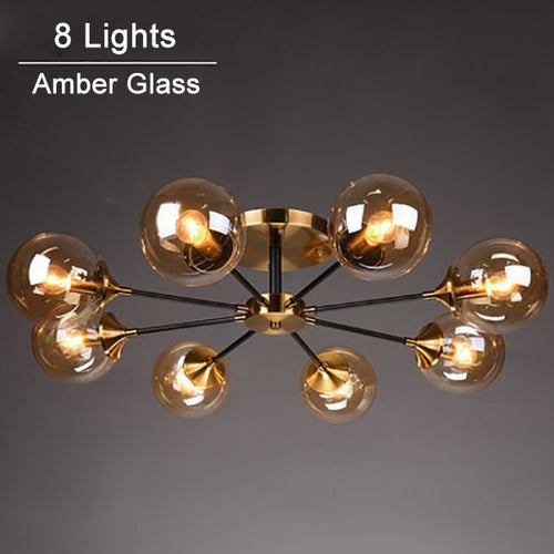 Plafonnier moderne LED en étoile et globes en verre Iraide - vue 12 sur 19