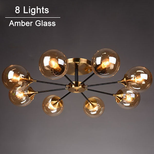Plafonnier moderne LED en étoile et globes en verre Iraide - vue 11 sur 19