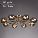 Plafonnier moderne LED en étoile et globes en verre Iraide
