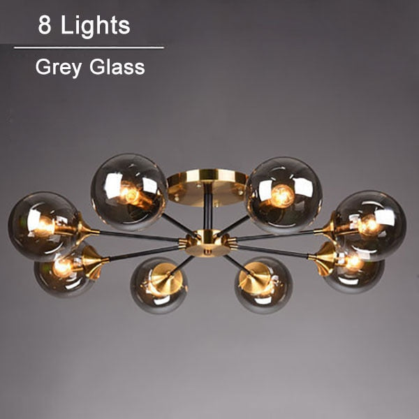 Plafonnier moderne LED en étoile et globes en verre Iraide - vue 19 sur 19