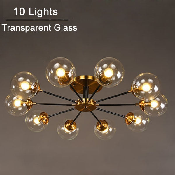 Plafonnier moderne LED en étoile et globes en verre Iraide - vue 17 sur 19