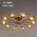 Plafonnier moderne LED en étoile et globes en verre Iraide